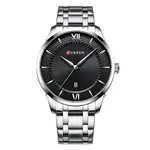 Curren 8356 Luxury Stainless Steel Analog Men's Watch – Dial Color: Black, Strap Color: Silver – Thumbnail 1