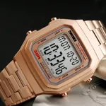 Skmei 1337 Stainless Steel Square Men's Watch – Dial Color: Rose, Strap Color: Rose – Thumbnail 4