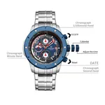 NAVIFORCE NF8056 Stylish and Trendy Men’s Watch – Dial Color: Blue, Strap Color: Silver – Thumbnail 4