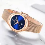Naviforce NF5004 Milanese Mesh Strap Waterproof Versatile Ultra Thin Women's watch – Dial Color: Blue, Strap Color:  Brown  – Thumbnail 3