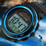 SKMEI 1096 Solar Powered Digital Sporty PU Leather Men's Watch – Dial Color: Black, Strap Color: Black – Thumbnail 2