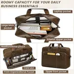 RAINSMORE Mens 16 Inch Crossbody Shoulder Office Bag Retro College Satchel – Color: Brown – Thumbnail 2