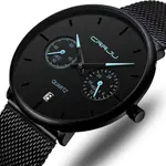CRRJU 2162 Ultrathin Mesh Stainless Steel Band Business Fashion Men’s Watch – Dial Color: Blue, Strap Color: Blue – Thumbnail 2
