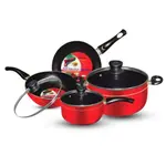 Kiam Die-Casting Non-Stick 7 set Ceramic Coated Fry Pan – Color: Red – Thumbnail 2