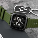 SKMEI 1894 Multifunction Waterproof Sport Digital LED Men's Watch – Dial Color: Black, Strap Color: Green  – Thumbnail 3