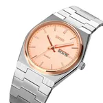 Skmei 9288 Zinc Alloy Luxury Material Men's Watch – Dial Color: Gold, Strap Color: Silver – Thumbnail 2