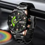 Curren 8402 Luxury Stainless Steel & Chronograph Men's Watch – Dial Color: Black Gold, Strap Color: Black – Thumbnail 4