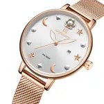 NAVIFORCE NF5009 Mesh Stainless Steel Analog Watch For Women – Dial Color: White, Strap Color:  Brown  – Thumbnail 2