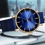 LIGE 9934 Analog Stainless Steel Mesh Belt Luxury Women's Watch – Dial Color: Blue, Strap Color: Blue – Thumbnail 2