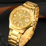 SKMEI 1654 Luxury Stainless Steel Relojes Para Hombre Men's Watch – Dial Color: Gold, Strap Color: Gold – Thumbnail 3