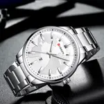  Curren 8366 Authentic Stainless Steel Analog Men's Watch  – Dial Color: Silver, Strap Color: Silver – Thumbnail 3