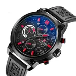 NAVIFORCE NF9068L Fashion Big Dial Multi-Function Waterproof Quartz Luxury Sports Men’s Watch – Dial Color: Red, Strap Color: Black – Thumbnail 2