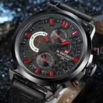 NAVIFORCE NF9068L Fashion Big Dial Multi-Function Waterproof Quartz Luxury Sports Men’s Watch – Dial Color: Red, Strap Color: Black – Thumbnail 3