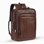 3 in 1 Orginal Leather Backpack 3G Smart Waterproof Stylish  – Color: Brown – Thumbnail 1