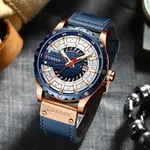 Curren 8374 Comfortable Genuine Leather Strap Casual Men's Watch – Dial Color: Blue, Strap Color: Blue – Thumbnail 3