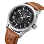 NAVIFORCE NF9229 Luminous Quartz Movement Men’s Watch – Dial Color: White, Strap Color:  Brown  – Thumbnail 2