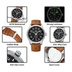 NAVIFORCE NF9229 Luminous Quartz Movement Men’s Watch – Dial Color: White, Strap Color:  Brown  – Thumbnail 3