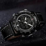 Naviforce NF9144 Luxurious Leather Waterproof Quartz Men's Watch – Dial Color: Black, Strap Color: Black – Thumbnail 5