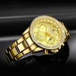 NAVIFORCE NF9196 Silver Stainless Steel Chronograph Men's Watch – Dial Color: Gold, Strap Color: Gold  – Thumbnail 3