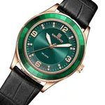 Naviforce NF5040 Genuine Leather Strap Quartz Analog Fashion Men’s Watch – Dial Color: Green, Strap Color: Black – Thumbnail 2
