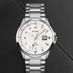 SKMEI 1654 Luxury Stainless Steel Relojes Para Hombre Men's Watch – Dial Color: White, Strap Color: Silver – Thumbnail 3