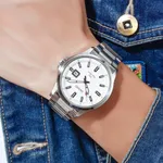 SKMEI 1654 Luxury Stainless Steel Relojes Para Hombre Men's Watch – Dial Color: White, Strap Color: Silver – Thumbnail 4