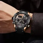 Naviforce NF9171 Fashion Stainless Steel Quartz Men's Watch  – Dial Color: Rose, Strap Color: Black – Thumbnail 3