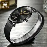 OLEVS 5869 Milanese Mesh Strap Waterproof Versatile Ultra Thin Couple's Wristwatch – Dial Color: Black, Strap Color: Black – Thumbnail 4