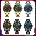 Nibosi 2568 Stainless Steel Multifunctional Chronograph classical Men's Watch – Dial Color: Navy Blue, Strap Color: Black – Thumbnail 4