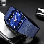 Nibosi 2376 Comfortable Mesh Stainless Steel Fashion Men's Watch – Dial Color: Sky Blue, Strap Color: Blue – Thumbnail 2