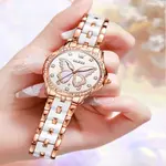 OLEVS 5610 Beauty Dial Luminous Steel Ceramic Bracelet Women Watch – Dial Color: White, Strap Color: White – Thumbnail 3