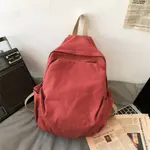 Vintage Style Simple Large Capacity Multicolor Backpack – Color: Red – Thumbnail 2