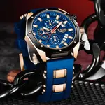 LIGE 8908 Analog Movement Premium Silicone Strap Men's Sports Watch – Dial Color: Blue, Strap Color: Blue – Thumbnail 2