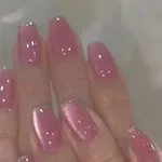 24Pcs Simple Ling Pink Nails Glue DIY Art Design Wearable Artificial Nails – Thumbnail 4