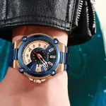 Curren 8345 Luxury Design Stainless Steel Analog Men's Watch – Dial Color: Blue, Strap Color: Blue – Thumbnail 3
