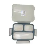 3-Compartment Leak-Proof Plastic Lunch Box – Color: Blue – Thumbnail 2