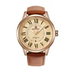 Naviforce NF9126 Luxury Genuine Leather Strap Casual Fashion Men's Watch – Dial Color: Bronze, Strap Color:  Brown  – Thumbnail 1