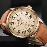 Naviforce NF9126 Luxury Genuine Leather Strap Casual Fashion Men's Watch – Dial Color: Bronze, Strap Color:  Brown  – Thumbnail 3