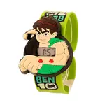 S S TRADERS Cartoon Ben 10 Shaped Slap Snap On Silicone Digital Wrist Watch for Boys – Dial Color: Green, Strap Color: Green  – Thumbnail 2