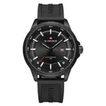 Naviforce NF9248T Waterproof Comfortable Silicone Strap Quartz Sports Men's Watch – Dial Color: Black, Strap Color: Black – Thumbnail 2