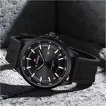 Naviforce NF9248T Waterproof Comfortable Silicone Strap Quartz Sports Men's Watch – Dial Color: Black, Strap Color: Black – Thumbnail 3