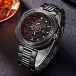 Naviforce NF9141 Luxury Stainless Steel Chronograph Men's Watch  – Dial Color: Red, Strap Color: Black – Thumbnail 3