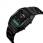 Skmei 1220 Stianless Steel Dual Display Digital Men's Watch – Dial Color: Black, Strap Color: Black – Thumbnail 2