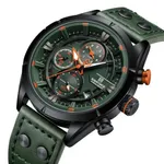 Naviforce NF8045 Vintage Sports Genuine Leather Men's Watch – Dial Color: Green, Strap Color: Green  – Thumbnail 2