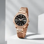 Naviforce 5052 Luxury Stainless Steel Quartz Analog Men's Watch – Dial Color: Black, Strap Color:  Brown  – Thumbnail 2