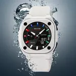 SKMEI 2328 Dual Movement Rubber Strap Sporty Men’s Watch – Dial Color: Black, Strap Color: White – Thumbnail 3