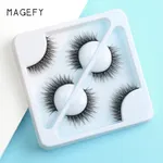 MAANGE MAGEFY 3Pair Reusable Handmade 3D Fake Mink False Eyelash set – Thumbnail 3