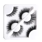 MAANGE MAGEFY 3Pair Reusable Handmade 3D Fake Mink False Eyelash set – Thumbnail 1