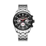 Naviforce NF9222 Luxury Stainless Steel Quartz Analog Men's Watch – Dial Color: Black, Strap Color: Silver – Thumbnail 1