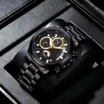 Nibosi 2576 High Quality Stainless Steel Luminous Men's Watch – Dial Color: Black, Strap Color: Black – Thumbnail 3